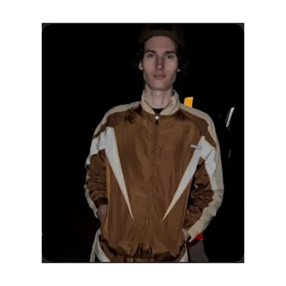 WAYDAMIN SPORT Brown Nylon Track Jacket Windbreaker Track Pants Set XS